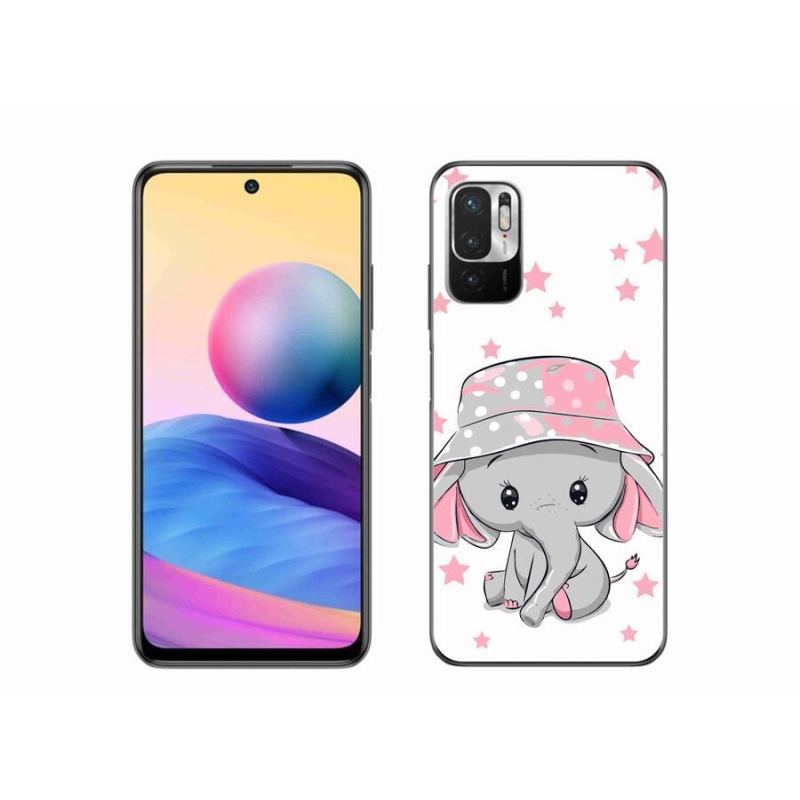 Gelový kryt mmCase na mobil Xiaomi Redmi Note 10 5G - růžový slon