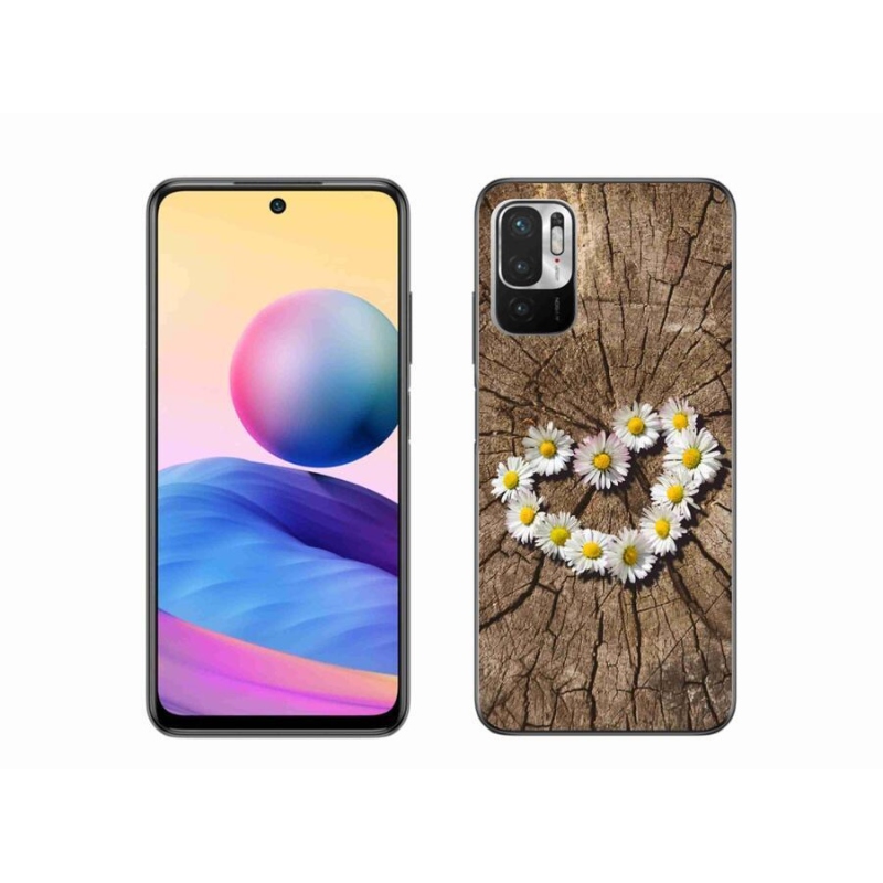 Gelový kryt mmCase na mobil Xiaomi Redmi Note 10 5G - srdce z kopretin