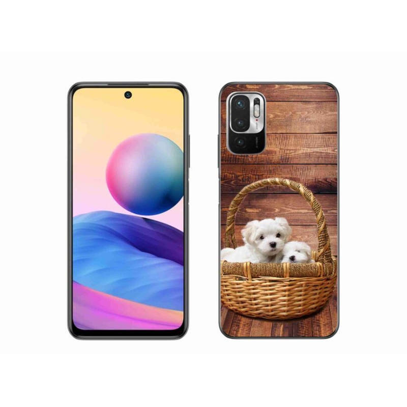 Gelový kryt mmCase na mobil Xiaomi Redmi Note 10 5G - štěňátka
