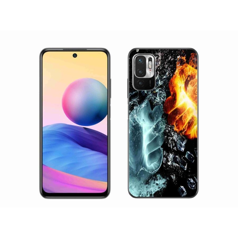Gelový kryt mmCase na mobil Xiaomi Redmi Note 10 5G - voda a oheň