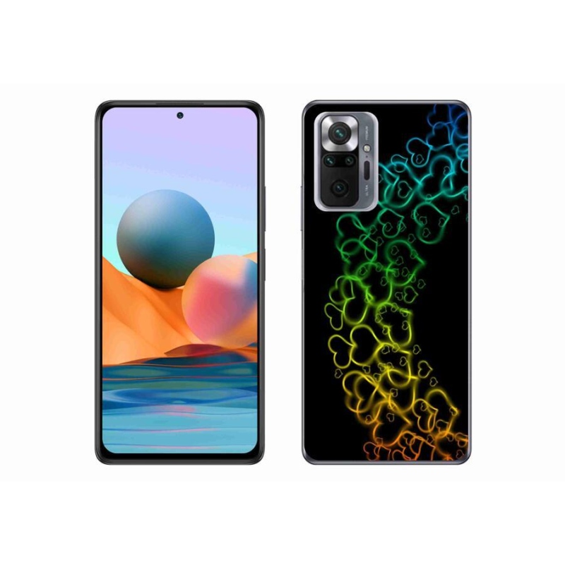 Gelový kryt mmCase na mobil Xiaomi Redmi Note 10 Pro - barevná srdíčka