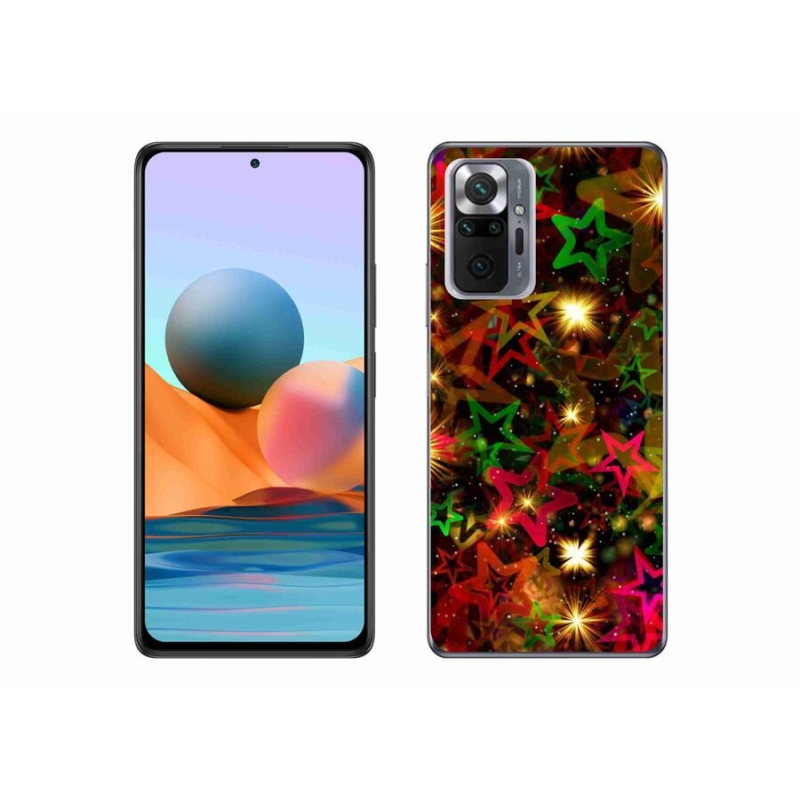 Gelový kryt mmCase na mobil Xiaomi Redmi Note 10 Pro - barevné hvězdičky