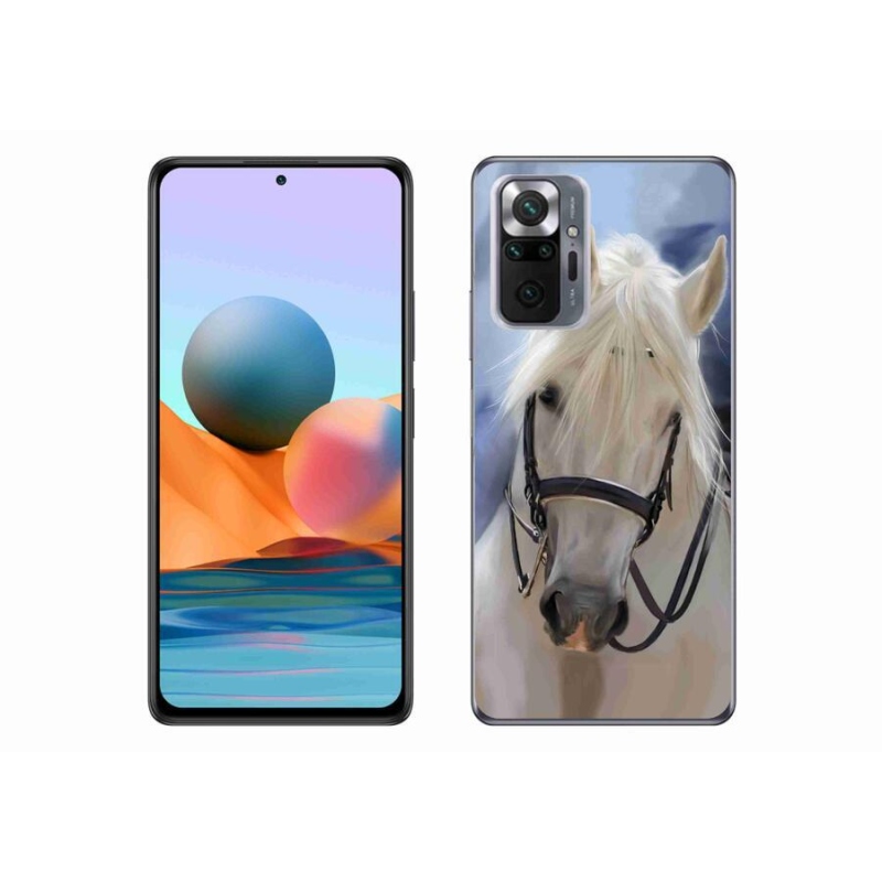 Gelový kryt mmCase na mobil Xiaomi Redmi Note 10 Pro - bílý kůň