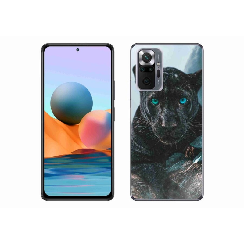 Gelový kryt mmCase na mobil Xiaomi Redmi Note 10 Pro - černý panter