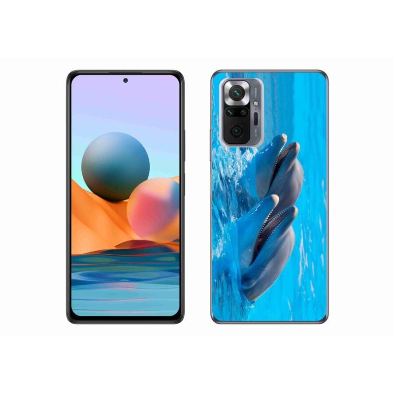 Gelový kryt mmCase na mobil Xiaomi Redmi Note 10 Pro - delfíni