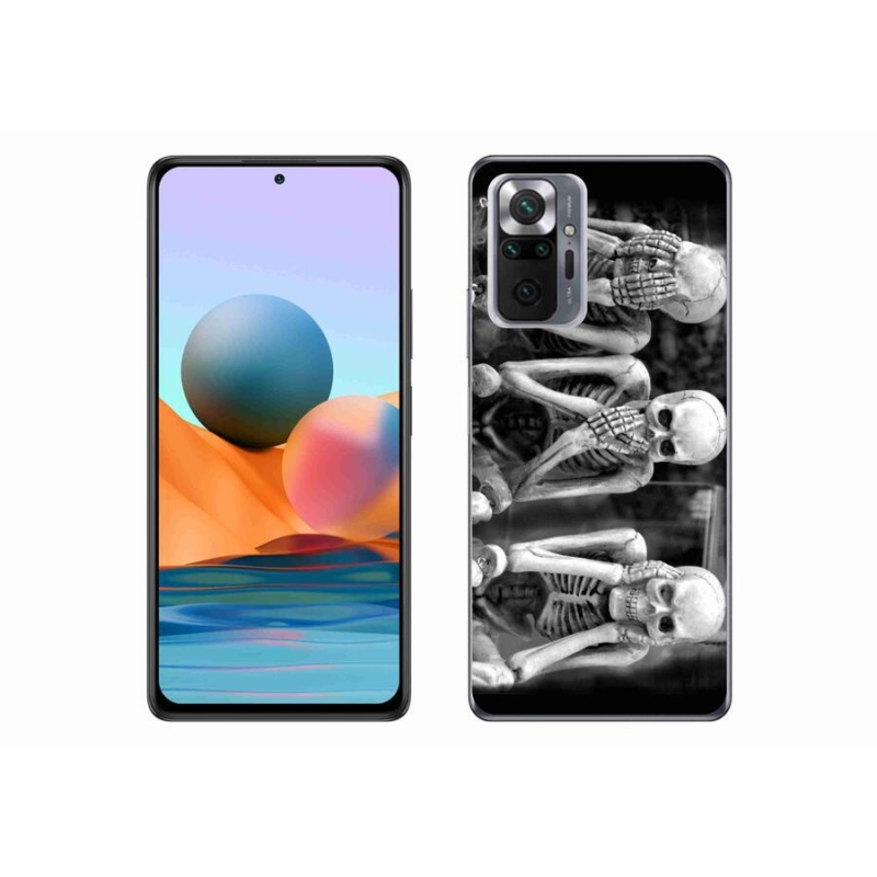 Gelový kryt mmCase na mobil Xiaomi Redmi Note 10 Pro - kostlivci