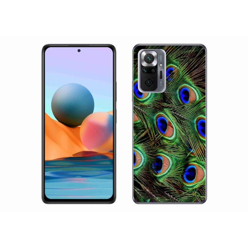 Gelový kryt mmCase na mobil Xiaomi Redmi Note 10 Pro - paví peří
