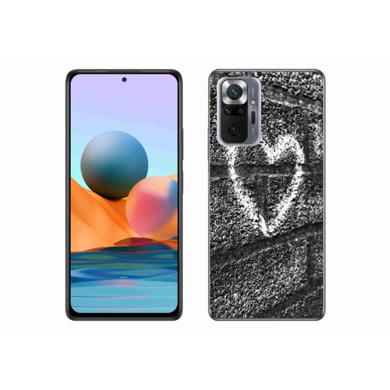 Gelový kryt mmCase na mobil Xiaomi Redmi Note 10 Pro - srdce na zdi