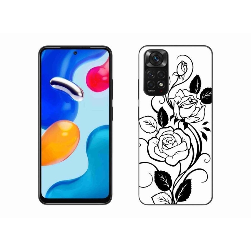 Gelový kryt mmCase na mobil Xiaomi Redmi Note 11 4G - černobílá růže