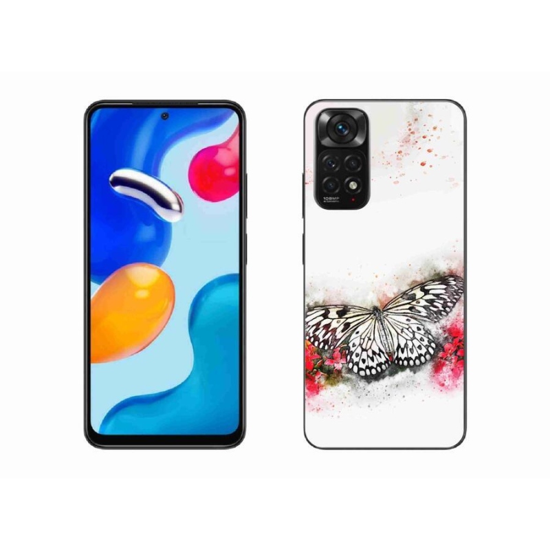 Gelový kryt mmCase na mobil Xiaomi Redmi Note 11 4G - černobílý motýl