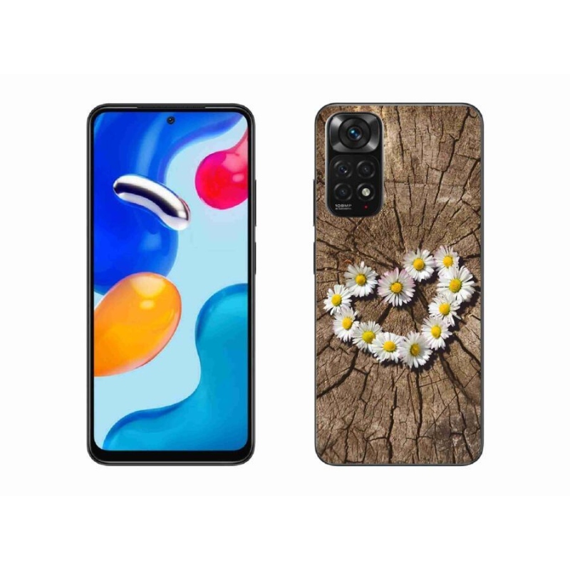 Gelový kryt mmCase na mobil Xiaomi Redmi Note 11 4G - srdce z kopretin