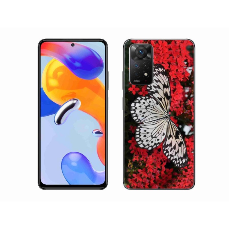 Gelový kryt mmCase na mobil Xiaomi Redmi Note 11 Pro 4G/5G - černobílý motýl 1