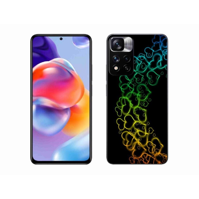 Gelový kryt mmCase na mobil Xiaomi Redmi Note 11 Pro+ 5G - barevná srdíčka