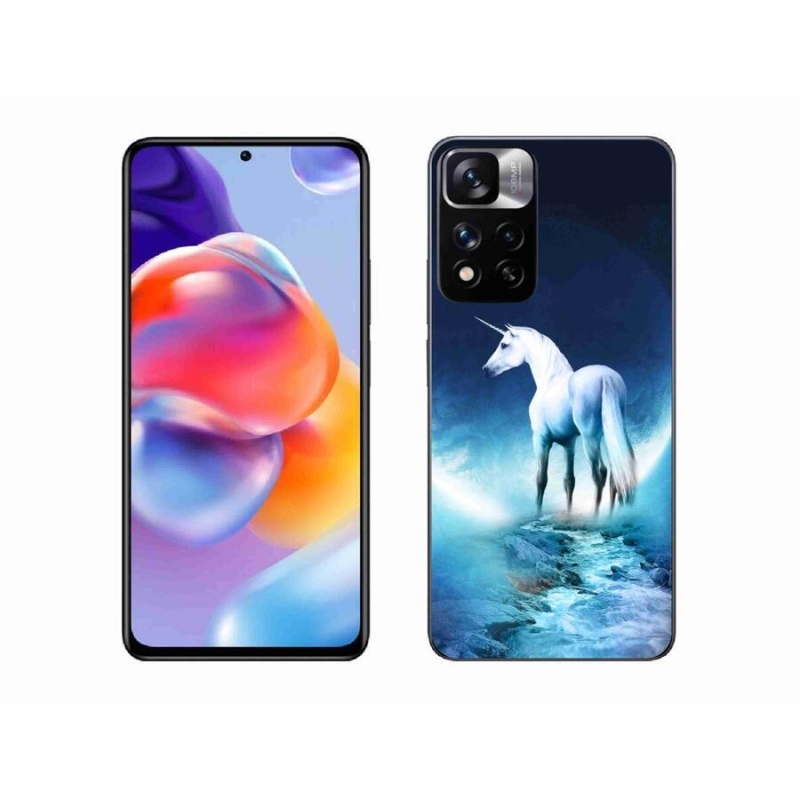 Gelový kryt mmCase na mobil Xiaomi Redmi Note 11 Pro+ 5G - bílý jednorožec