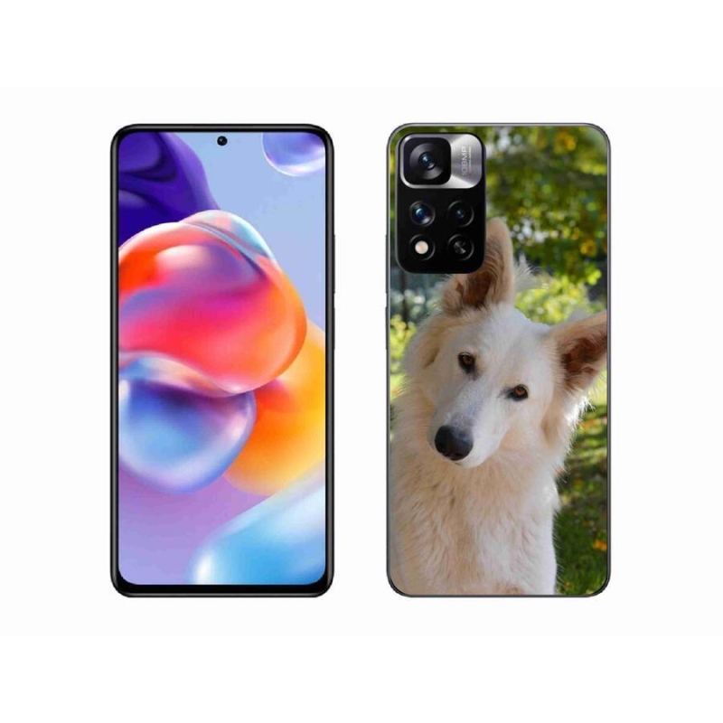 Gelový kryt mmCase na mobil Xiaomi Redmi Note 11 Pro+ 5G - bílý švýcarský ovčák 1