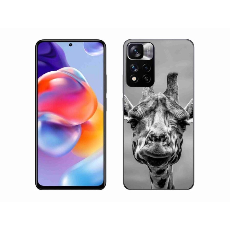 Gelový kryt mmCase na mobil Xiaomi Redmi Note 11 Pro+ 5G - černobílá žirafa