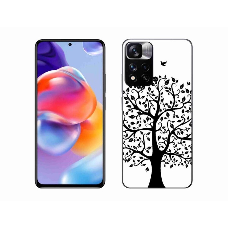 Gelový kryt mmCase na mobil Xiaomi Redmi Note 11 Pro+ 5G - černobílý strom