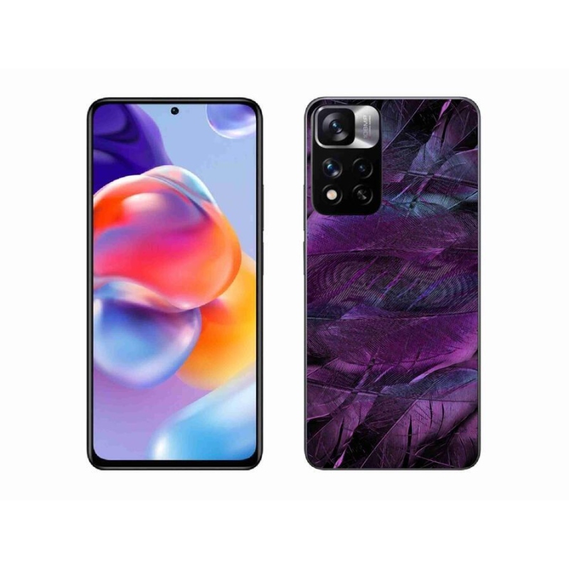Gelový kryt mmCase na mobil Xiaomi Redmi Note 11 Pro+ 5G - fialová pírka