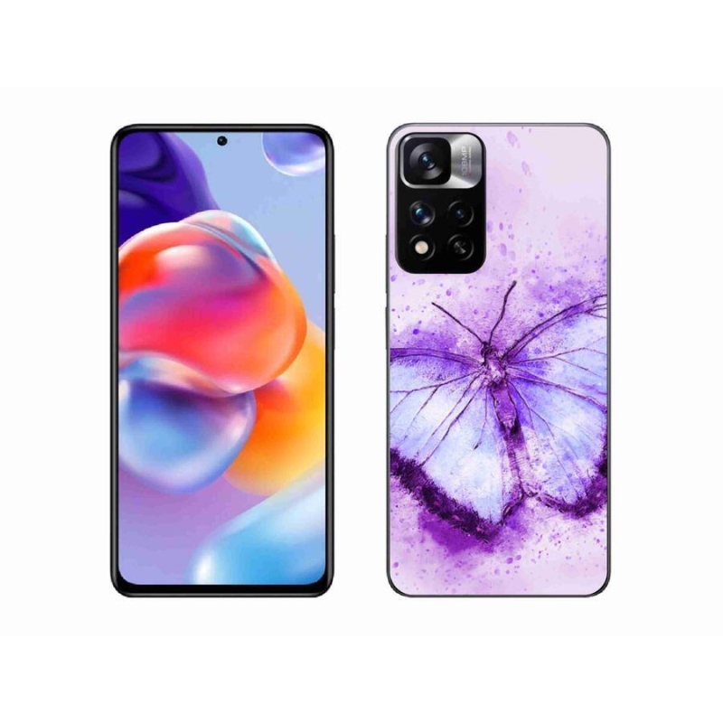 Gelový kryt mmCase na mobil Xiaomi Redmi Note 11 Pro+ 5G - fialový motýl