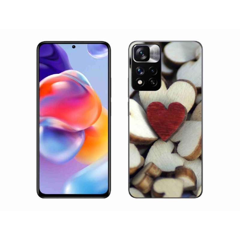 Gelový kryt mmCase na mobil Xiaomi Redmi Note 11 Pro+ 5G - gravírované červené srdce