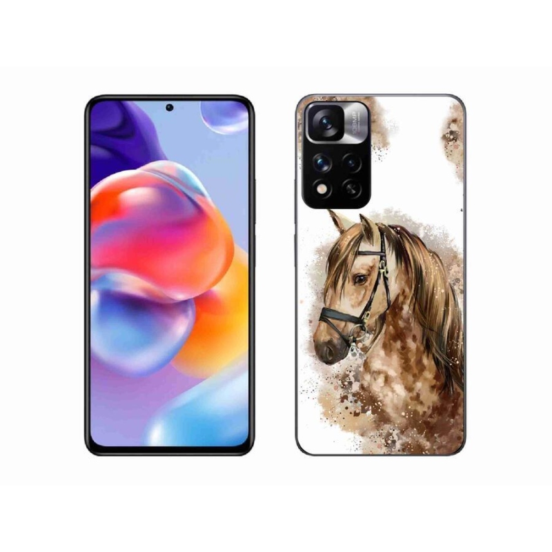Gelový kryt mmCase na mobil Xiaomi Redmi Note 11 Pro+ 5G - hnědý kreslený kůň