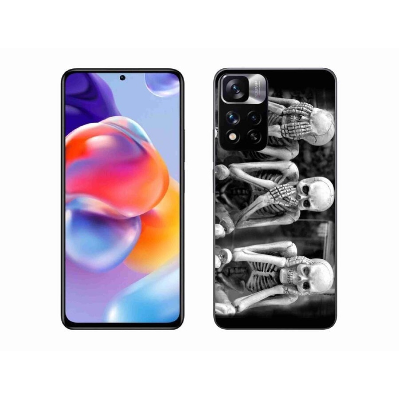 Gelový kryt mmCase na mobil Xiaomi Redmi Note 11 Pro+ 5G - kostlivci