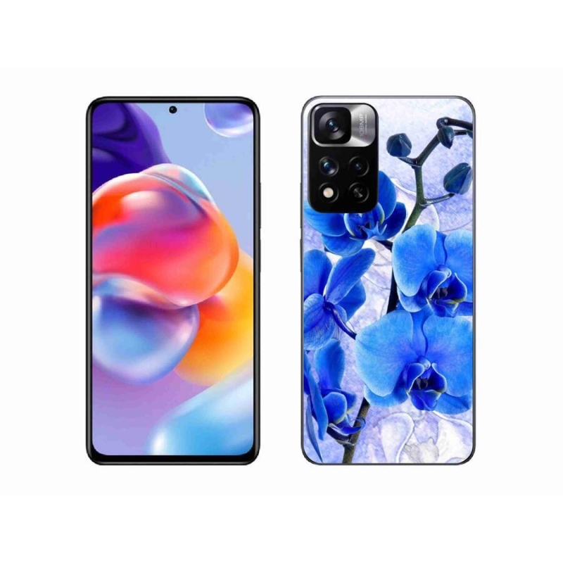 Gelový kryt mmCase na mobil Xiaomi Redmi Note 11 Pro+ 5G - modré květy