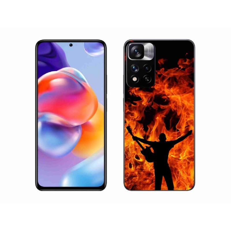 Gelový kryt mmCase na mobil Xiaomi Redmi Note 11 Pro+ 5G - muzikant a oheň