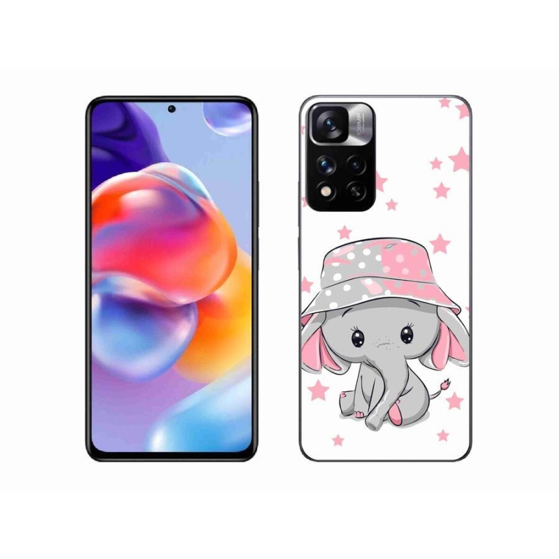 Gelový kryt mmCase na mobil Xiaomi Redmi Note 11 Pro+ 5G - růžový slon