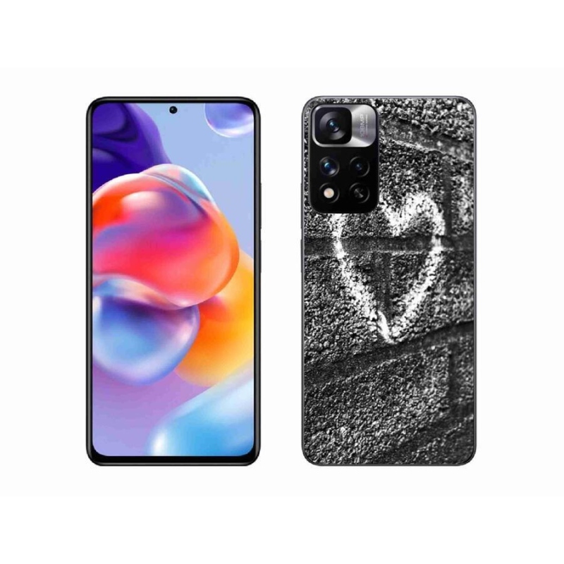Gelový kryt mmCase na mobil Xiaomi Redmi Note 11 Pro+ 5G - srdce na zdi