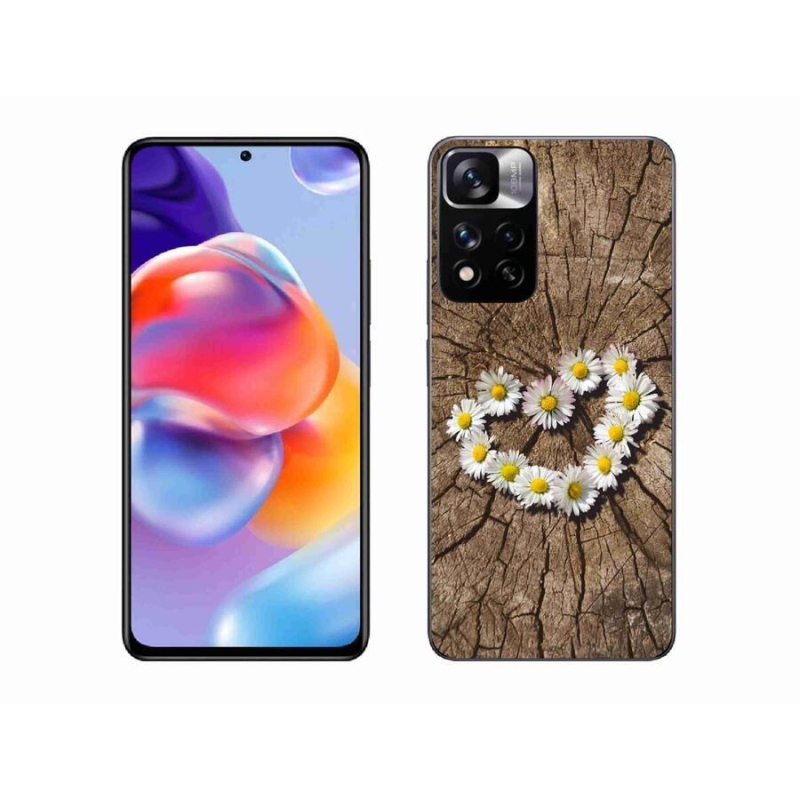 Gelový kryt mmCase na mobil Xiaomi Redmi Note 11 Pro+ 5G - srdce z kopretin