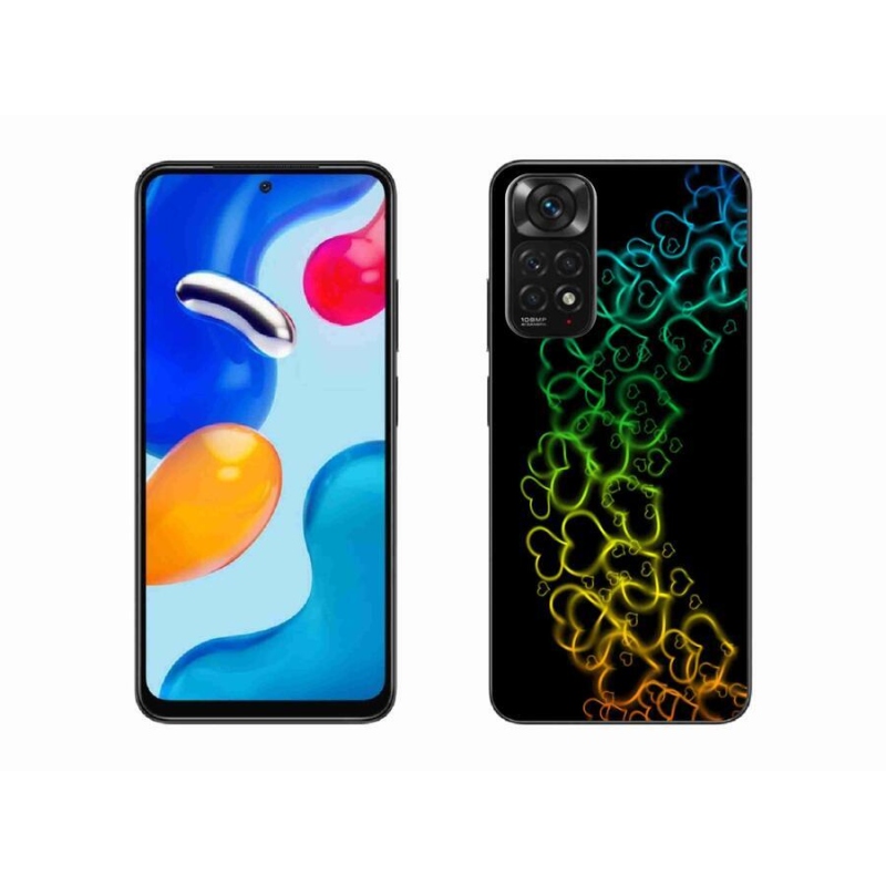 Gelový kryt mmCase na mobil Xiaomi Redmi Note 11S 4G - barevná srdíčka