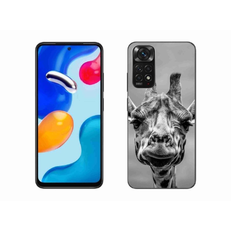 Gelový kryt mmCase na mobil Xiaomi Redmi Note 11S 4G - černobílá žirafa