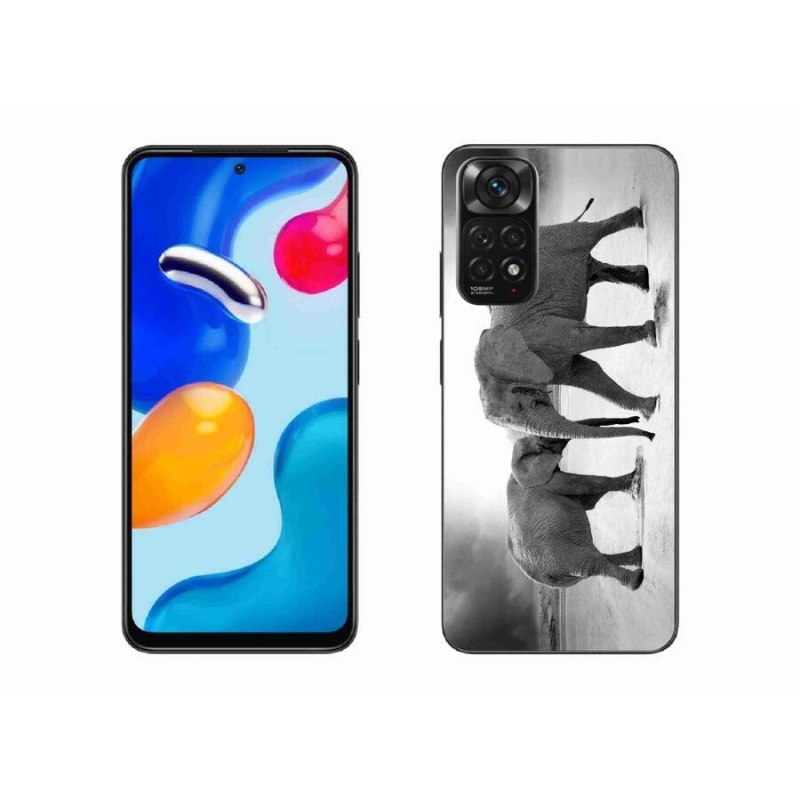 Gelový kryt mmCase na mobil Xiaomi Redmi Note 11S 4G - černobílí sloni