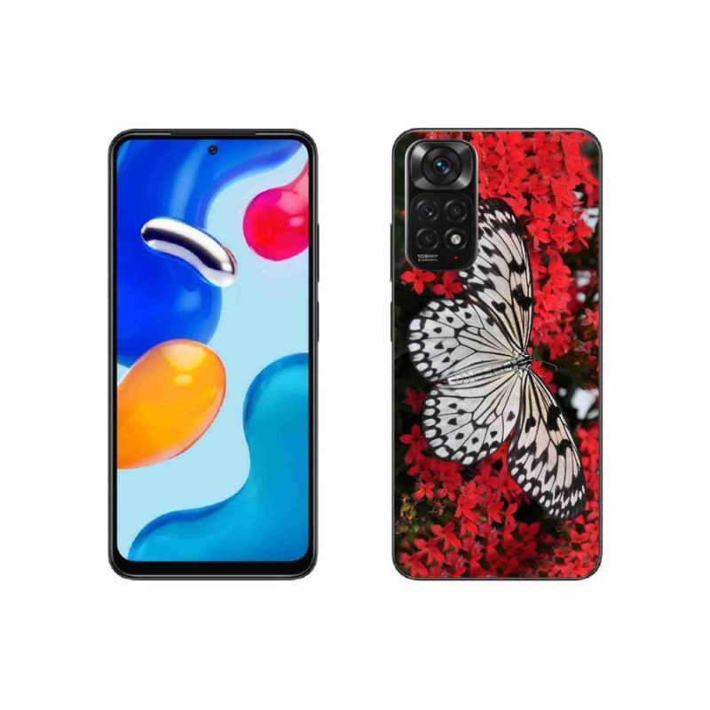 Gelový kryt mmCase na mobil Xiaomi Redmi Note 11S 4G - černobílý motýl 1