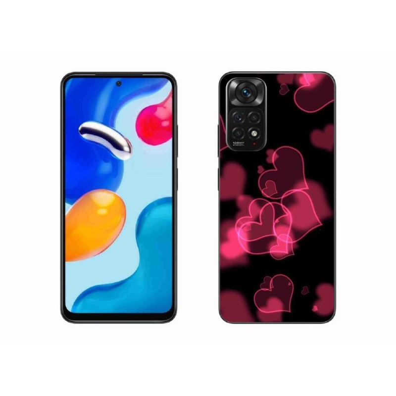 Gelový kryt mmCase na mobil Xiaomi Redmi Note 11S 4G - červená srdíčka