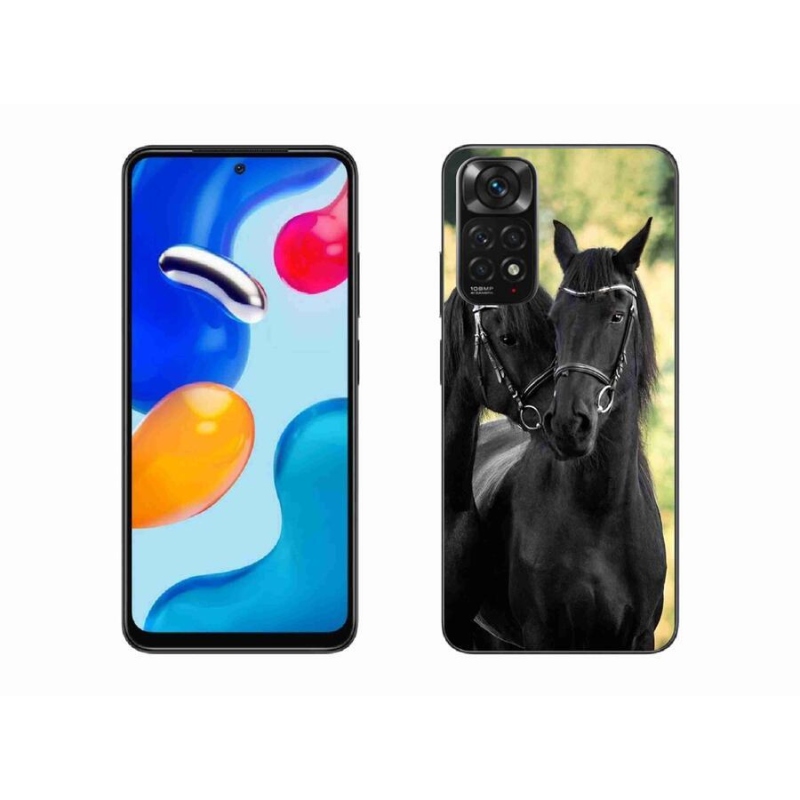 Gelový kryt mmCase na mobil Xiaomi Redmi Note 11S 4G - dva černí koně
