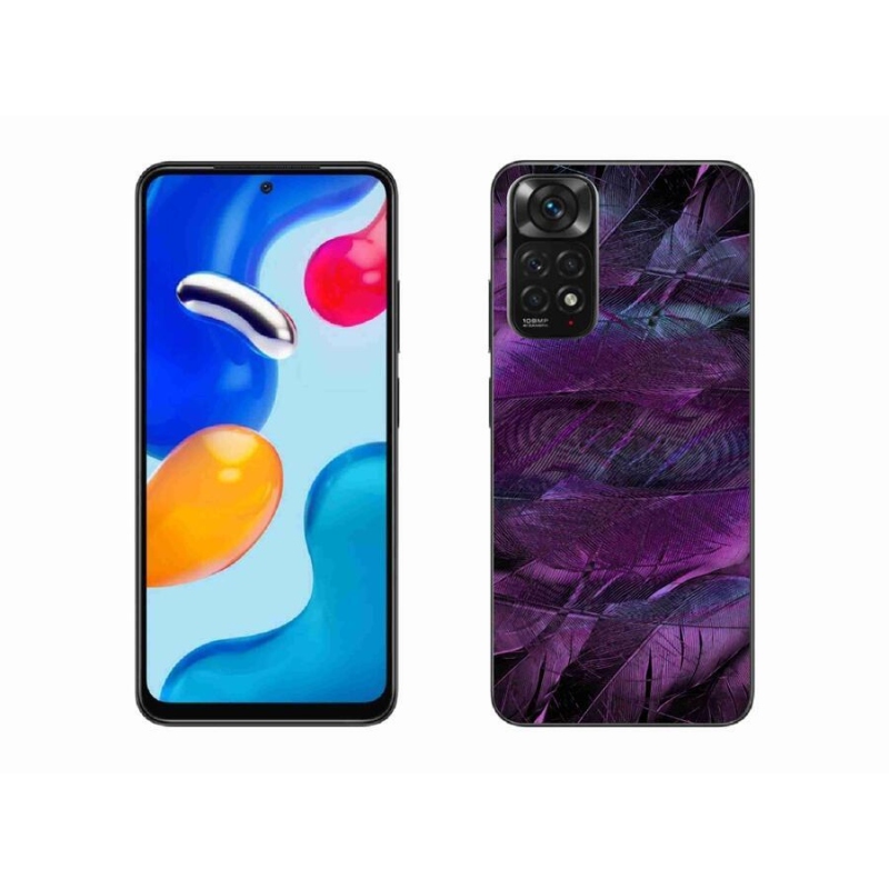 Gelový kryt mmCase na mobil Xiaomi Redmi Note 11S 4G - fialová pírka