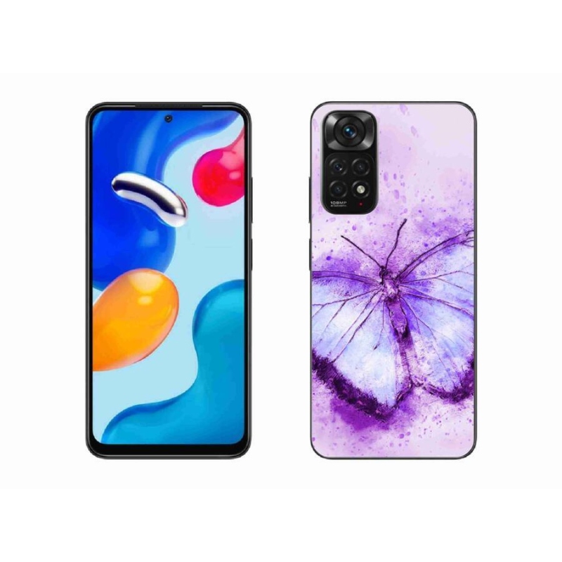 Gelový kryt mmCase na mobil Xiaomi Redmi Note 11S 4G - fialový motýl