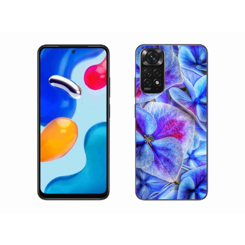 Gelový kryt mmCase na mobil Xiaomi Redmi Note 11S 4G - modré květy 1