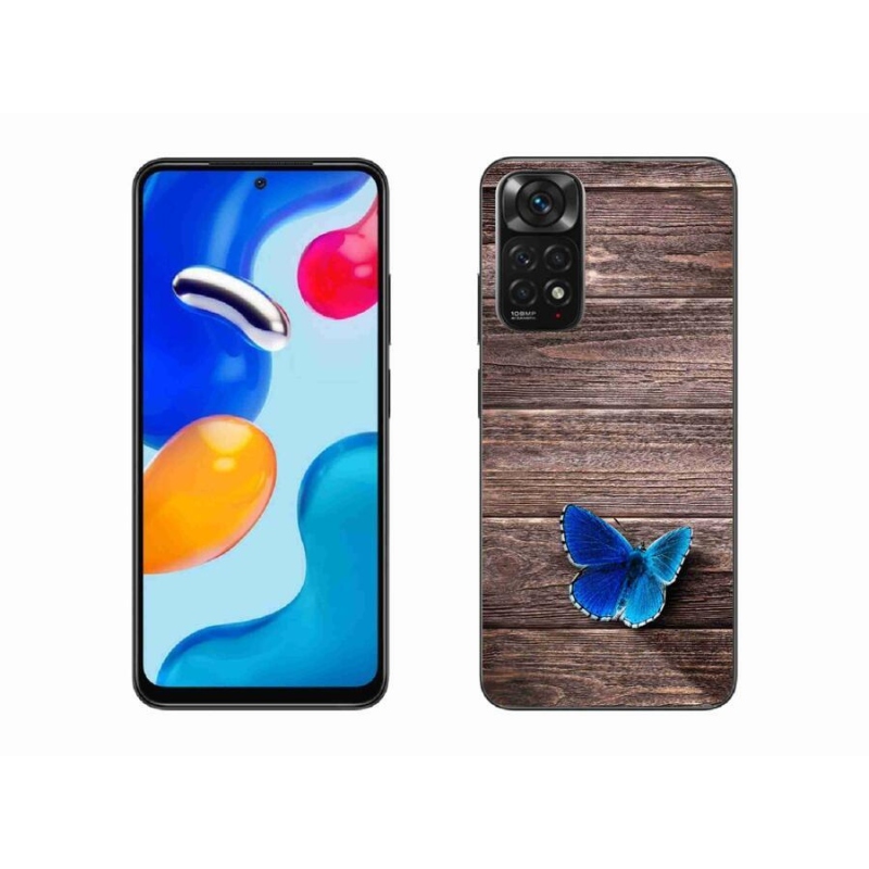 Gelový kryt mmCase na mobil Xiaomi Redmi Note 11S 4G - modrý motýl 1