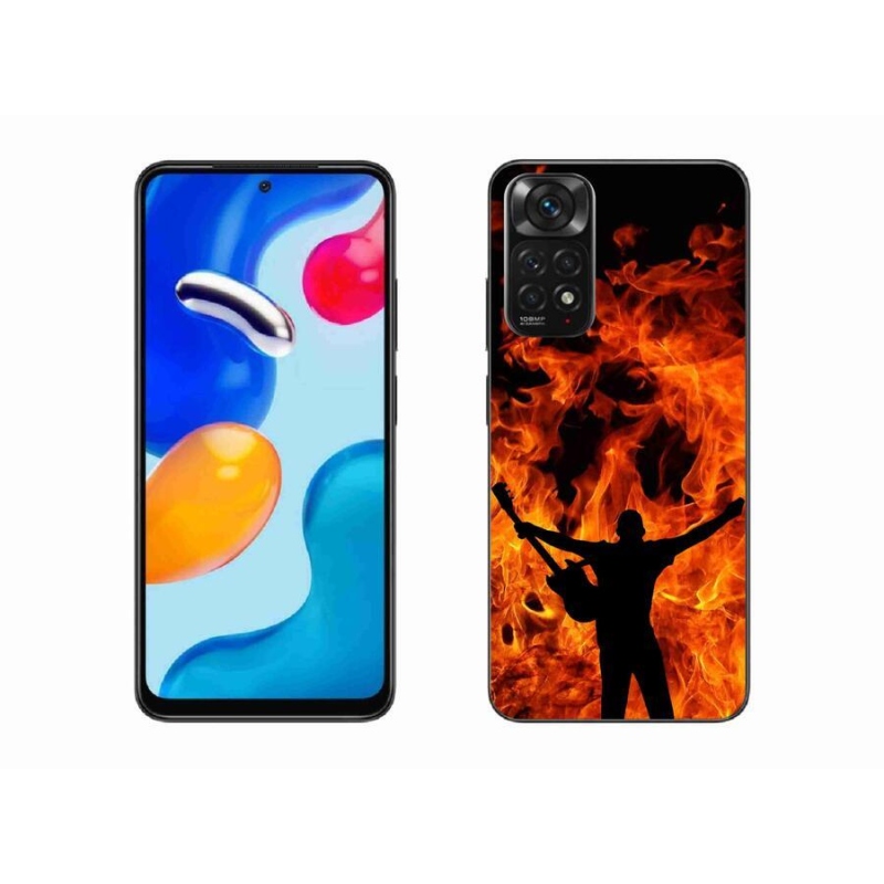 Gelový kryt mmCase na mobil Xiaomi Redmi Note 11S 4G - muzikant a oheň