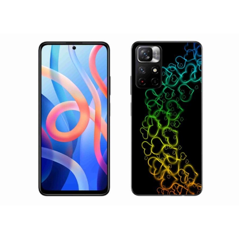 Gelový kryt mmCase na mobil Xiaomi Redmi Note 11S 5G - barevná srdíčka