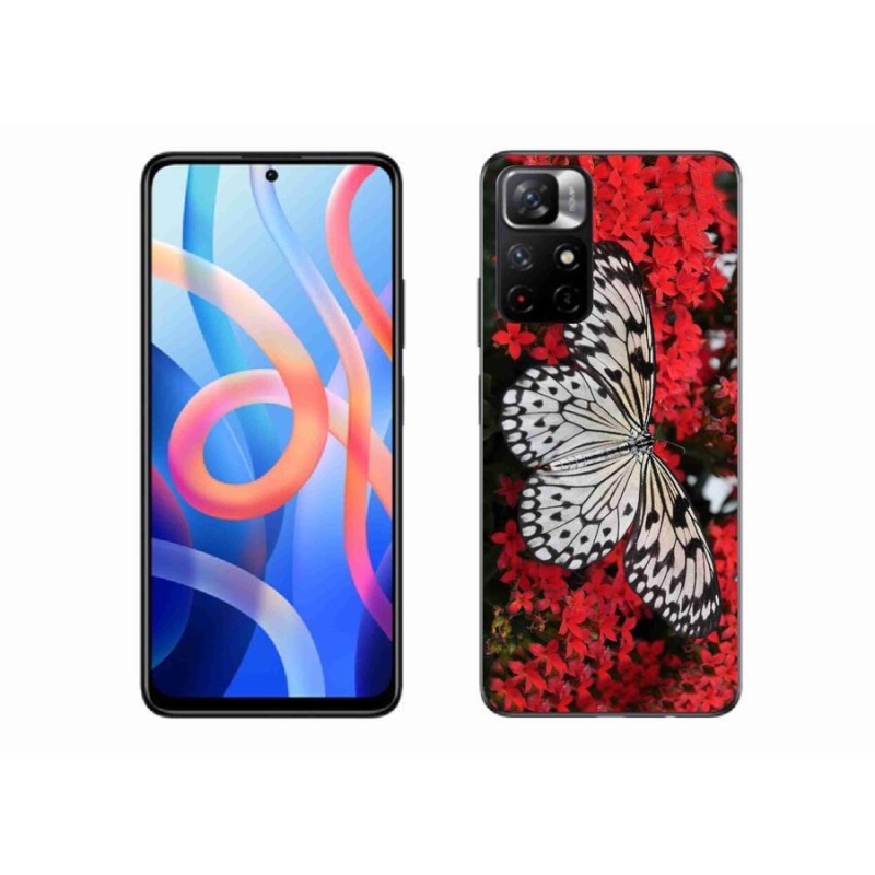 Gelový kryt mmCase na mobil Xiaomi Redmi Note 11S 5G - černobílý motýl 1