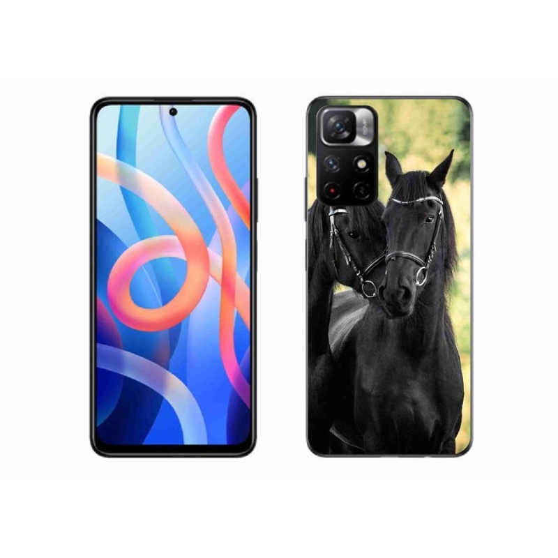 Gelový kryt mmCase na mobil Xiaomi Redmi Note 11S 5G - dva černí koně