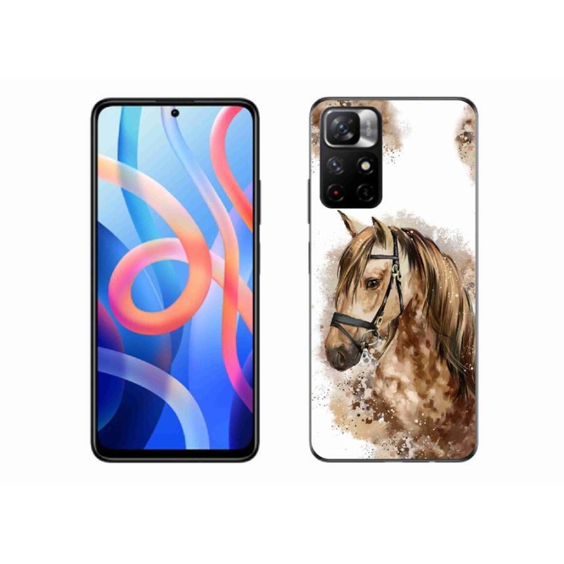 Gelový kryt mmCase na mobil Xiaomi Redmi Note 11S 5G - hnědý kreslený kůň