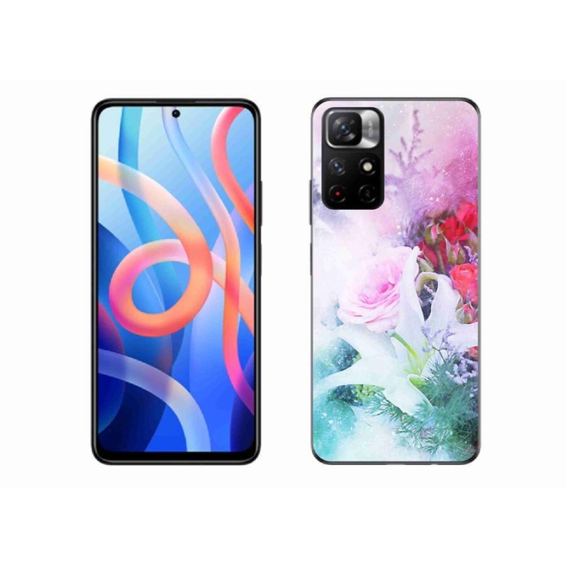 Gelový kryt mmCase na mobil Xiaomi Redmi Note 11S 5G - květiny 4