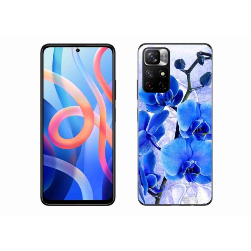 Gelový kryt mmCase na mobil Xiaomi Redmi Note 11S 5G - modré květy