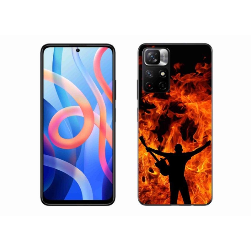 Gelový kryt mmCase na mobil Xiaomi Redmi Note 11S 5G - muzikant a oheň