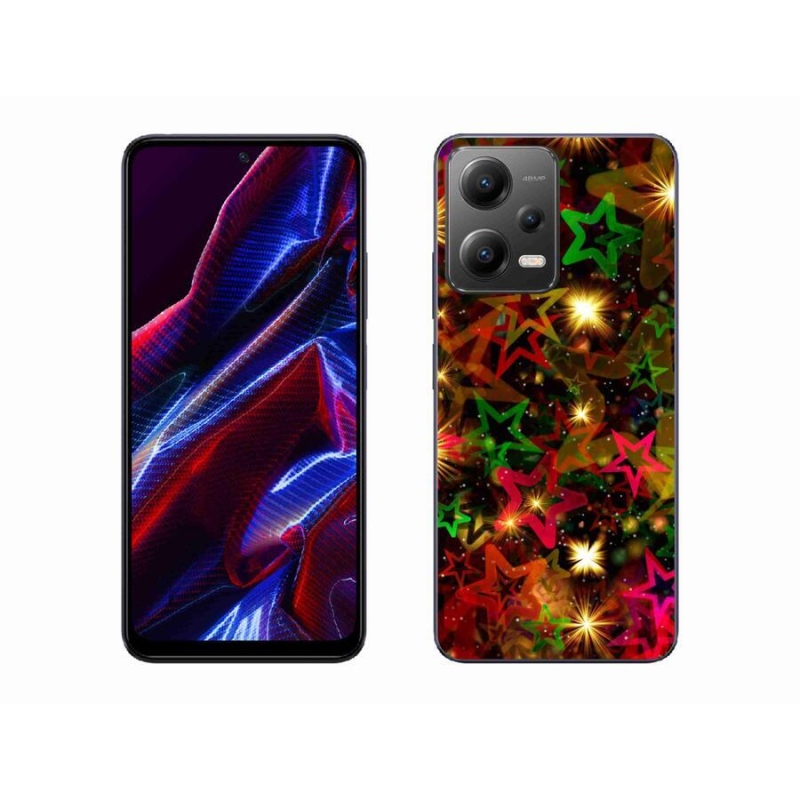 Gelový kryt mmCase na mobil Xiaomi Redmi Note 12 5G - barevné hvězdičky